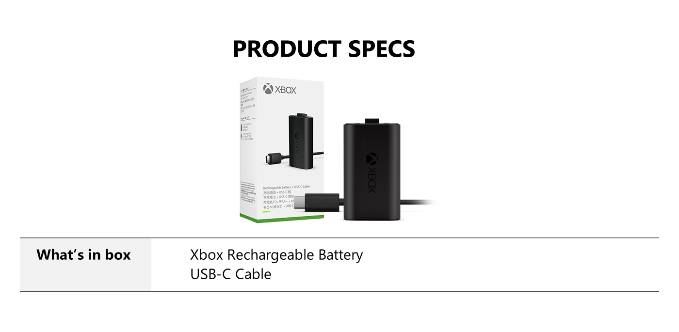 Xbox Rechargeable Battery + USB-C® Cable